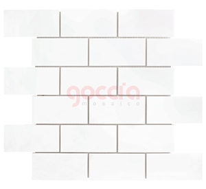 Mosaic 2x4 Bianco Dolomite Marble Mosaic