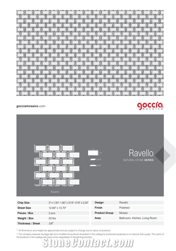 Ravello Mosaic Bianco Carrara Marble