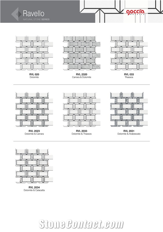 Ravello Mosaic Bianco Carrara Marble