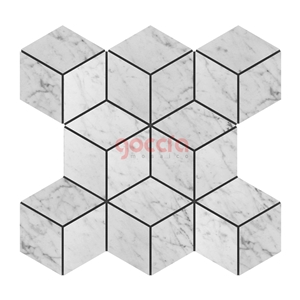 Rhombus Mosaic Bianco Carrara Marble Mosaic