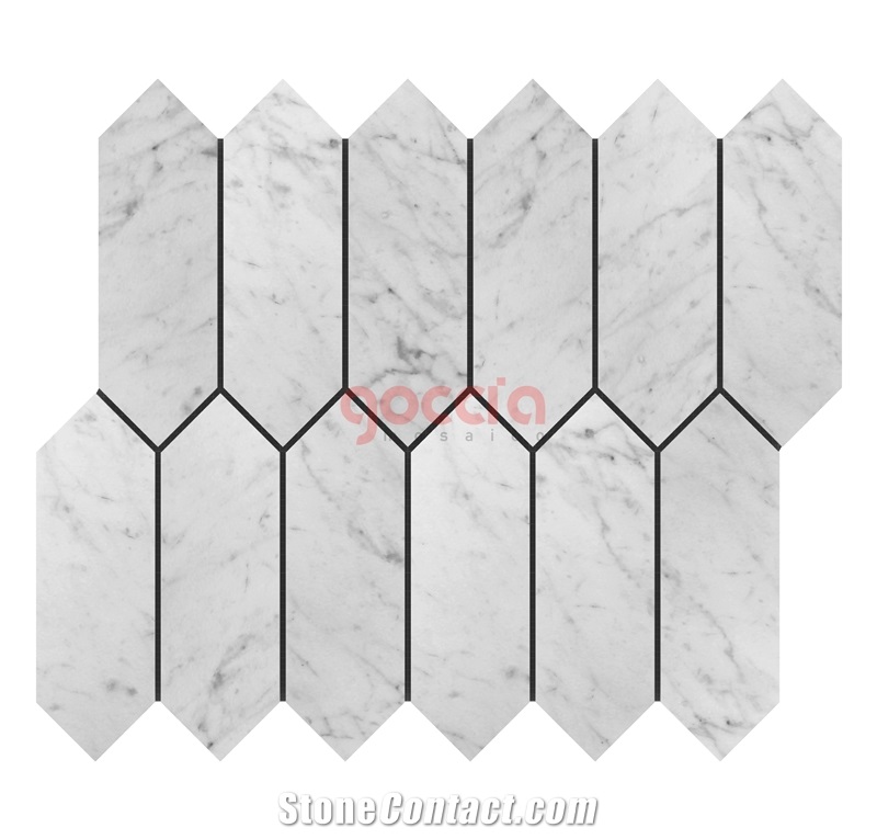 Strada Mosaic Bianco Carrara Marble Mosaic