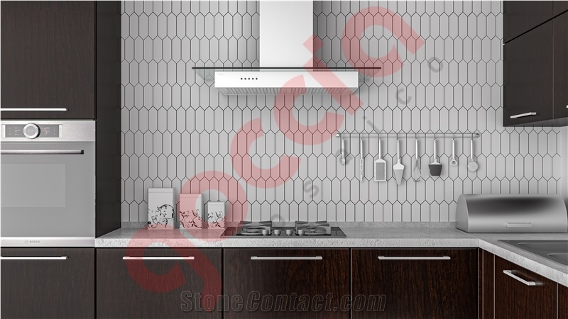 Strada Mosaic Bianco Dolomite Marble Mosaic