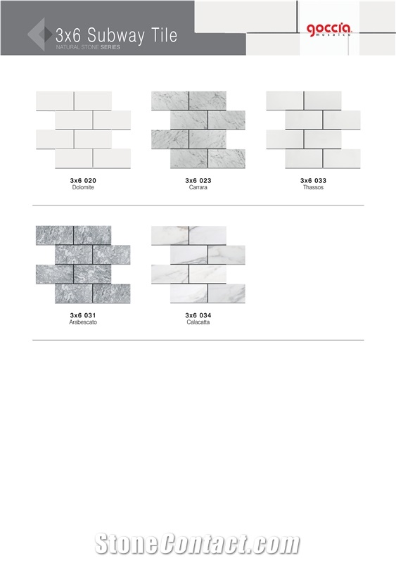 Subway 3x6 Mosaic Bianco Carrara Marble Mosaic