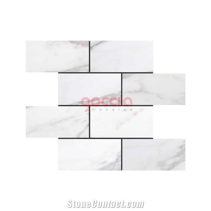 Subway 3x6 Mosaic Calacatta Michelangelo Marble