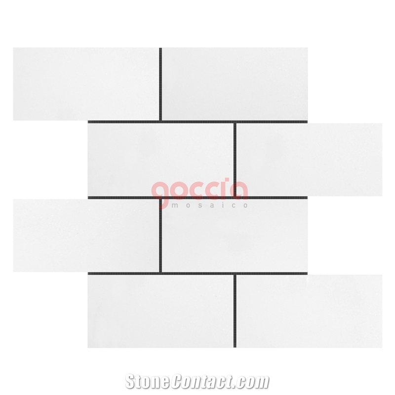 Subway 3x6 Mosaic Thassos Marble Mosaic