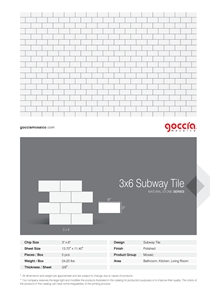 Subway 3x6 Mosaic Thassos Marble Mosaic