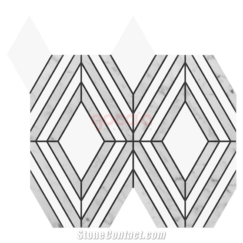 Terrano Bianco Dolomite & Bianco Carrara Mosaic
