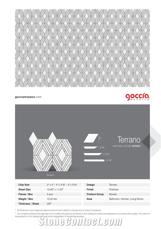 Terrano Bianco Dolomite & Bianco Carrara Mosaic