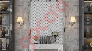 Vignola Bianco Dolomite & Ocean Grey Mosaic