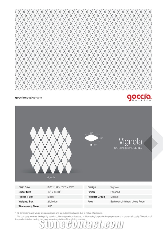 Vignola Bianco Dolomite & Ocean Grey Mosaic