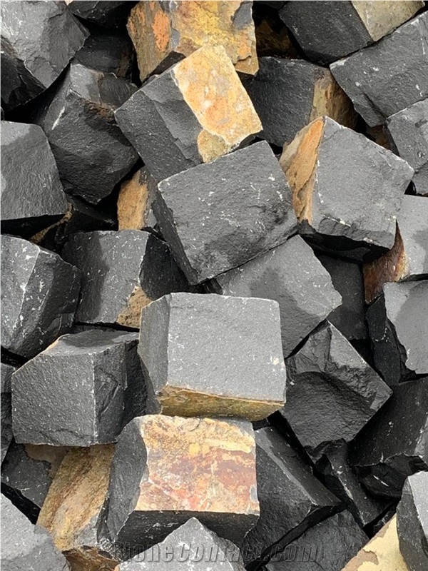 Basalt Cube Stone Landscaping Stones, Cobblestone