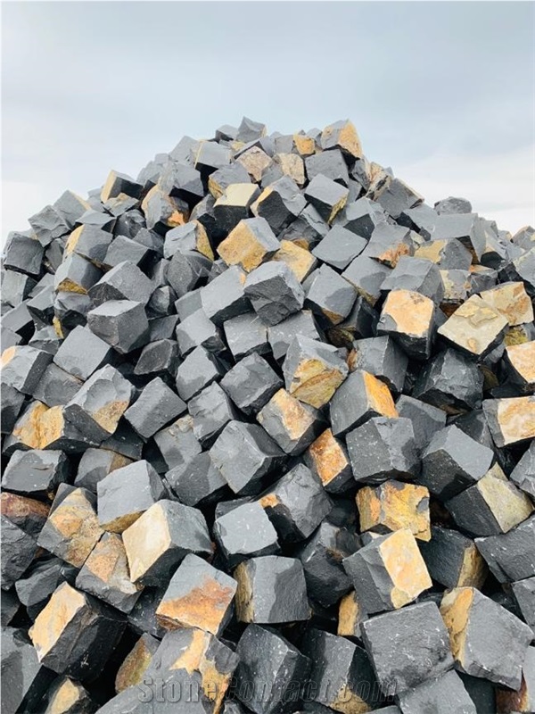 Basalt Cube Stone Landscaping Stones, Cobblestone