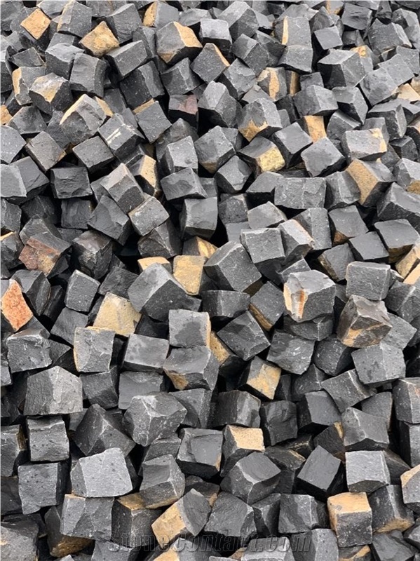 Basalt Cube Stone Landscaping Stones, Cobblestone