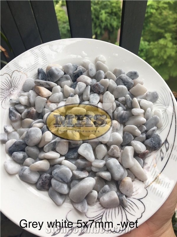 Grey White Tumbled Pebble Stone