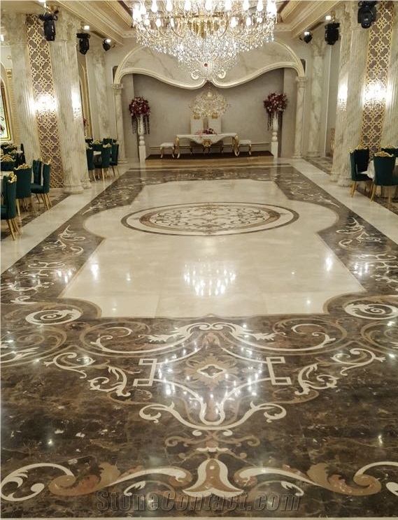 Waterjet Cut Marble Floor Medallions