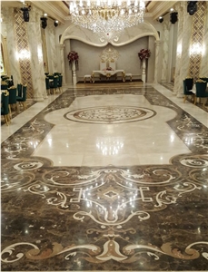 Waterjet Cut Marble Floor Medallions Waterjet Cut Marble Floor Medallions