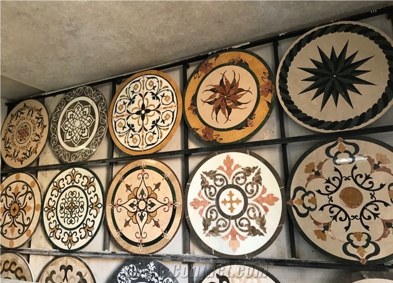 Waterjet Cut Marble Floor Medallions