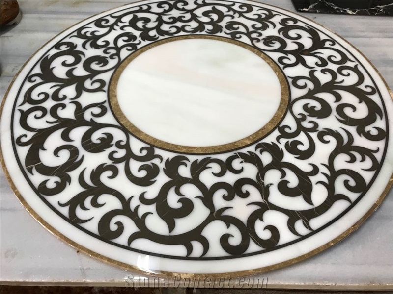 Waterjet Cut Marble Floor Medallions