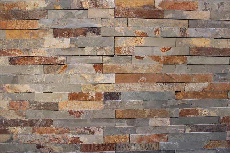 Multicolor Blend Natural Stone Veneer Tiles