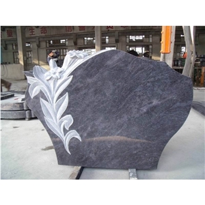 Bahama Blue Granite Tree Carved Tombstone,Custom Headstone