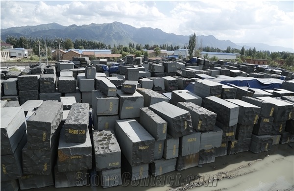 China Pure Black Granite Big Blocks for Project