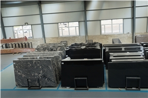 Glossy China Black Shanxi Granite Tile Own Factory