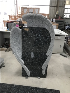 Norway Blue Pearl Granite Handcarved Eagle Tombstone Headstone