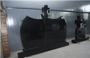 Shanxi Black Granite Headstone, Cross Tombstone