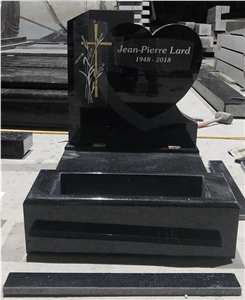 Shanxi Black Granite Headstone, Cross Tombstone