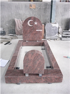 Tropical Aurora Red Granite Angel Heart Headstone,Tombstone Design