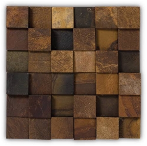 Black and Rust Colored Slate Tiles