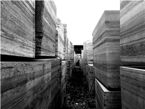 Silver Travertine- Titanium Travertine Blocks
