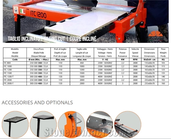 Stone Bench Saws Itc-800- Cutting Machine