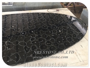 Backlit Black Agate Translucent Luxury Gemstone