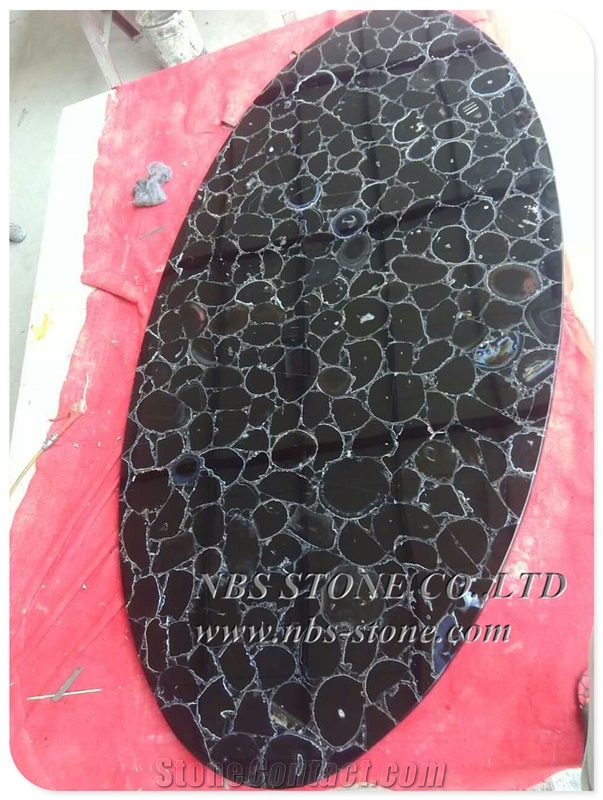 Black Agate Gemstone Luxury Black Decoration Wall