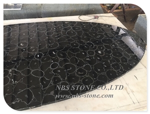 Black Agate Gemstone Luxury Black Decoration Wall