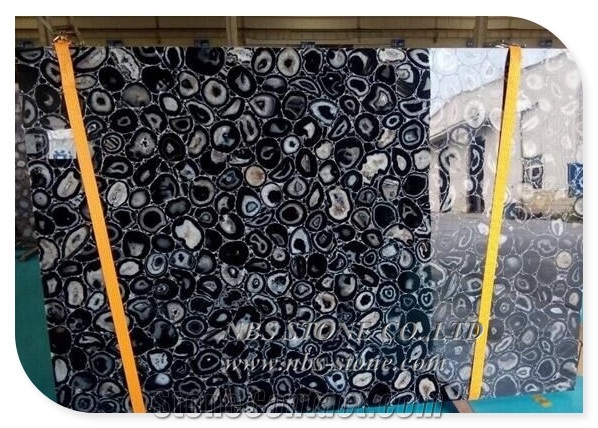 Black Agate Gemstone Luxury Black Decoration Wall
