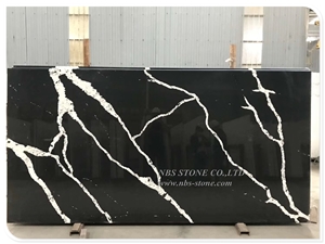 Black Quartz Selecttype Artificial Kitchen Slab