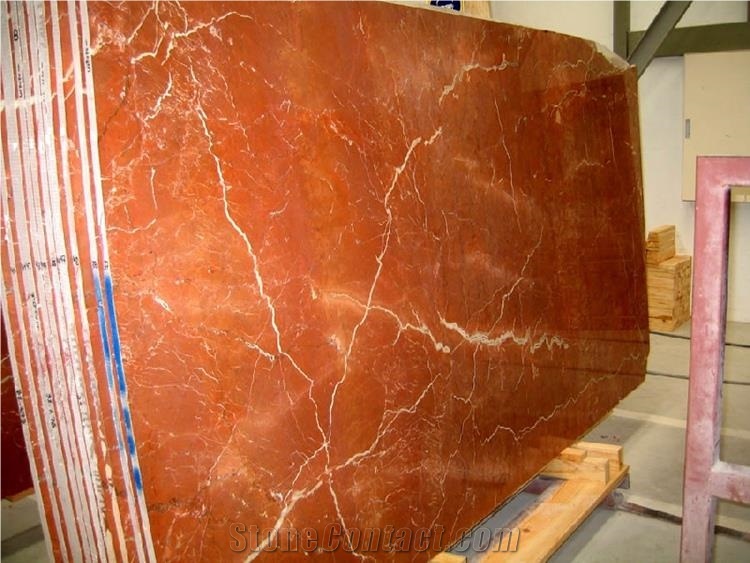 Rojo Alicante Marble Slab Polished Wall Tile, Rosso Red Spain Marble