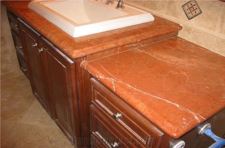 Rojo Alicante Marble Slab Polished Wall Tile, Rosso Red Spain Marble