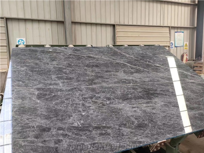 Spider Grey Marble Slab High Polished Kitchen Used