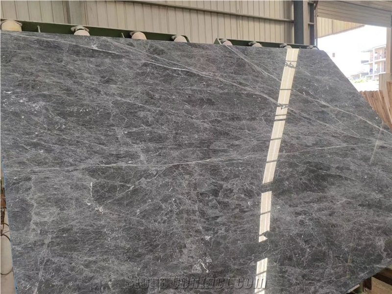 Spider Grey Marble Slab High Polished Kitchen Used