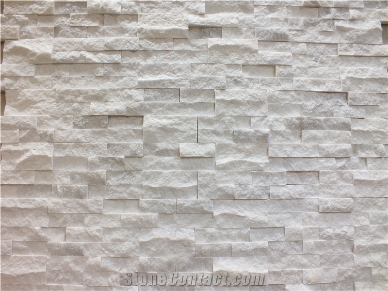 Glacier White Marble Split Face Ledger Panel