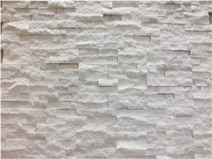 Glacier White Marble Split Face Ledger Panel