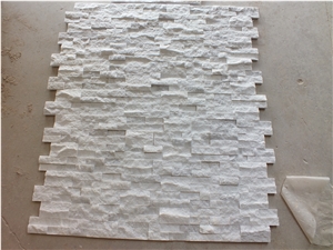 Glacier White Marble Split Face Ledger Panel