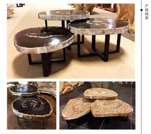 Natural Petrified Wood Stone Table Tops