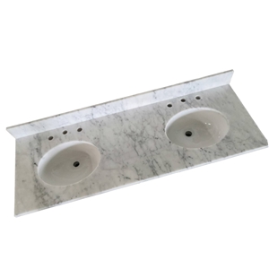 White Carra Vanity Top for Bathroom