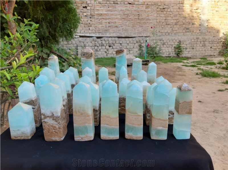 Blue Aragonite Calcite Towers