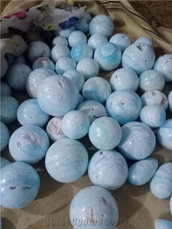 Blue Calcite Aragonite Spheres