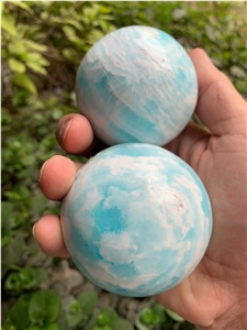 Blue Calcite Aragonite Spheres